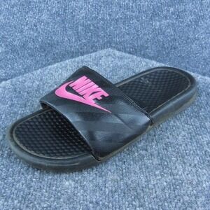 Nike Women‎ Slide Sandal Shoes Black Synthetic Size 9 Medium